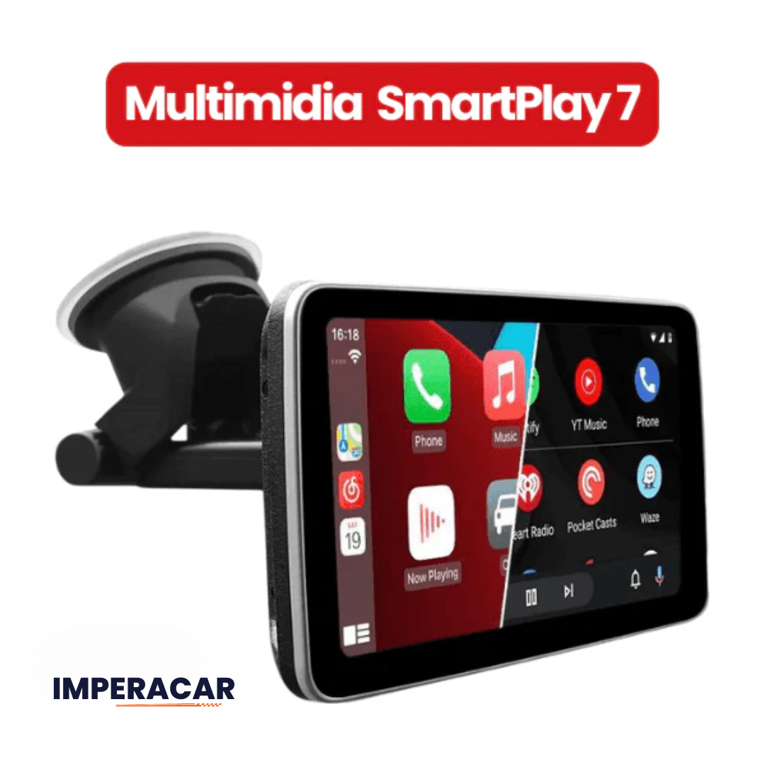 Tela Multimídia com CarPlay - SmartPlay 7" + Câmera de Ré GRÁTIS - Boostcar | Ultimas Unidades