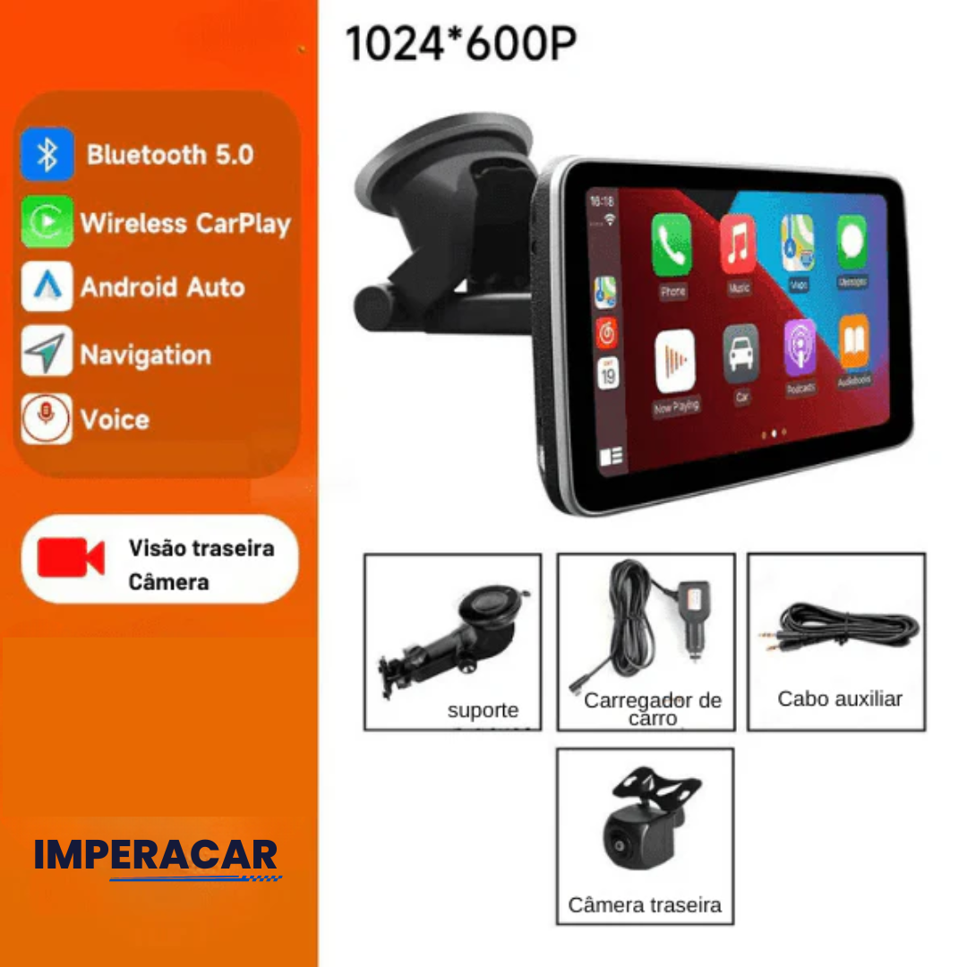 Tela Multimídia com CarPlay - SmartPlay 7" + Câmera de Ré GRÁTIS - Boostcar | Ultimas Unidades
