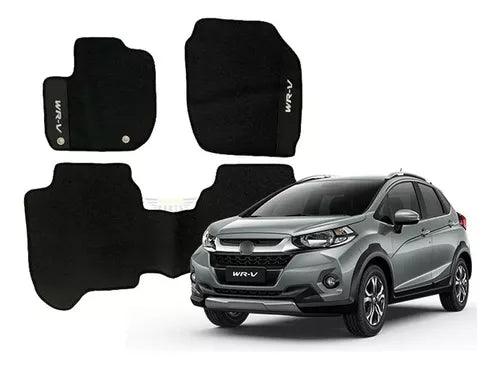 TAPETE CARPETE HONDA WRV 2017 A 2024 PRETO 3 PEÇAS