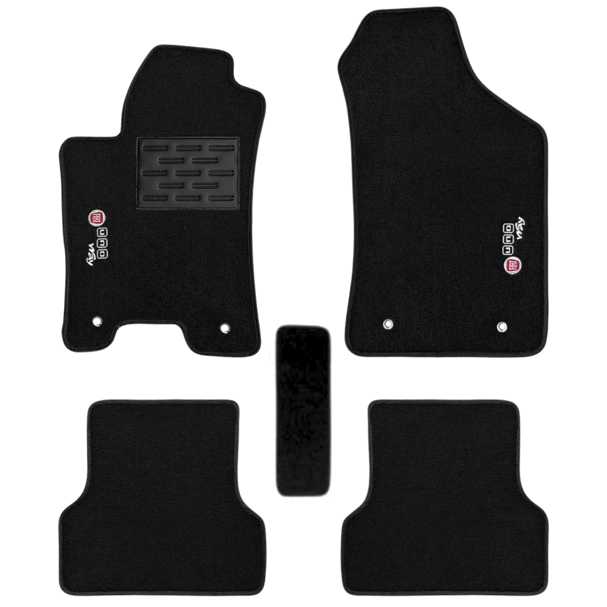 TAPETE CARPETE UNO WAY 2010 A 2021 PRETO 5 PEÇAS BORDADO