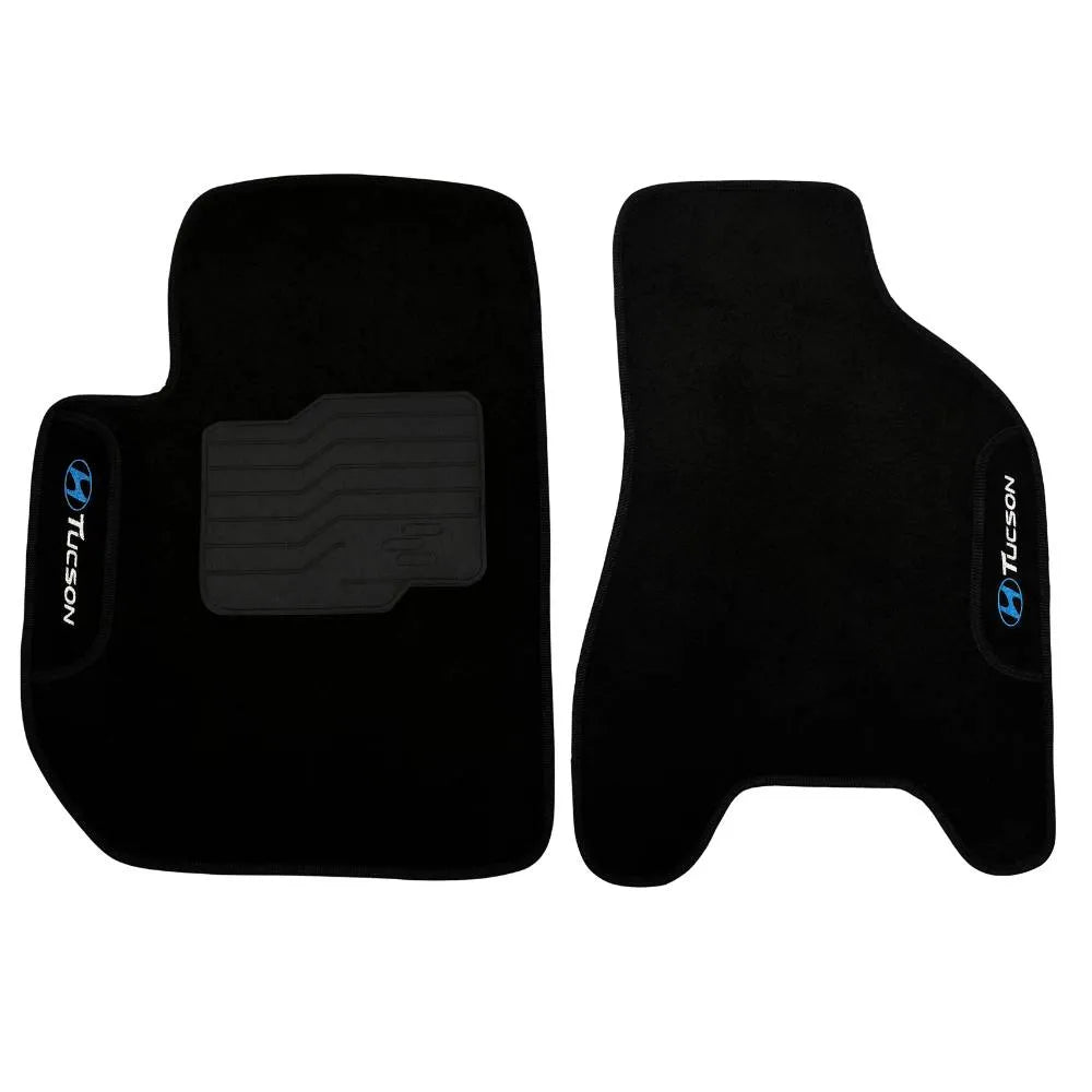 TAPETE CARPETE TUCSON 2004 A 2016 PRETO BORDADO 3 PEÇAS