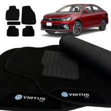 Carregar imagem no visualizador da galeria, TAPETE CARPETE VIRTUS TSI 2018 A 2023 PRETO 5 PEÇAS