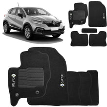 Carregar imagem no visualizador da galeria, TAPETE CARPETE RENAULT CAPTUR 2017 A 2023 PRETO BORDADO 5 PEÇAS