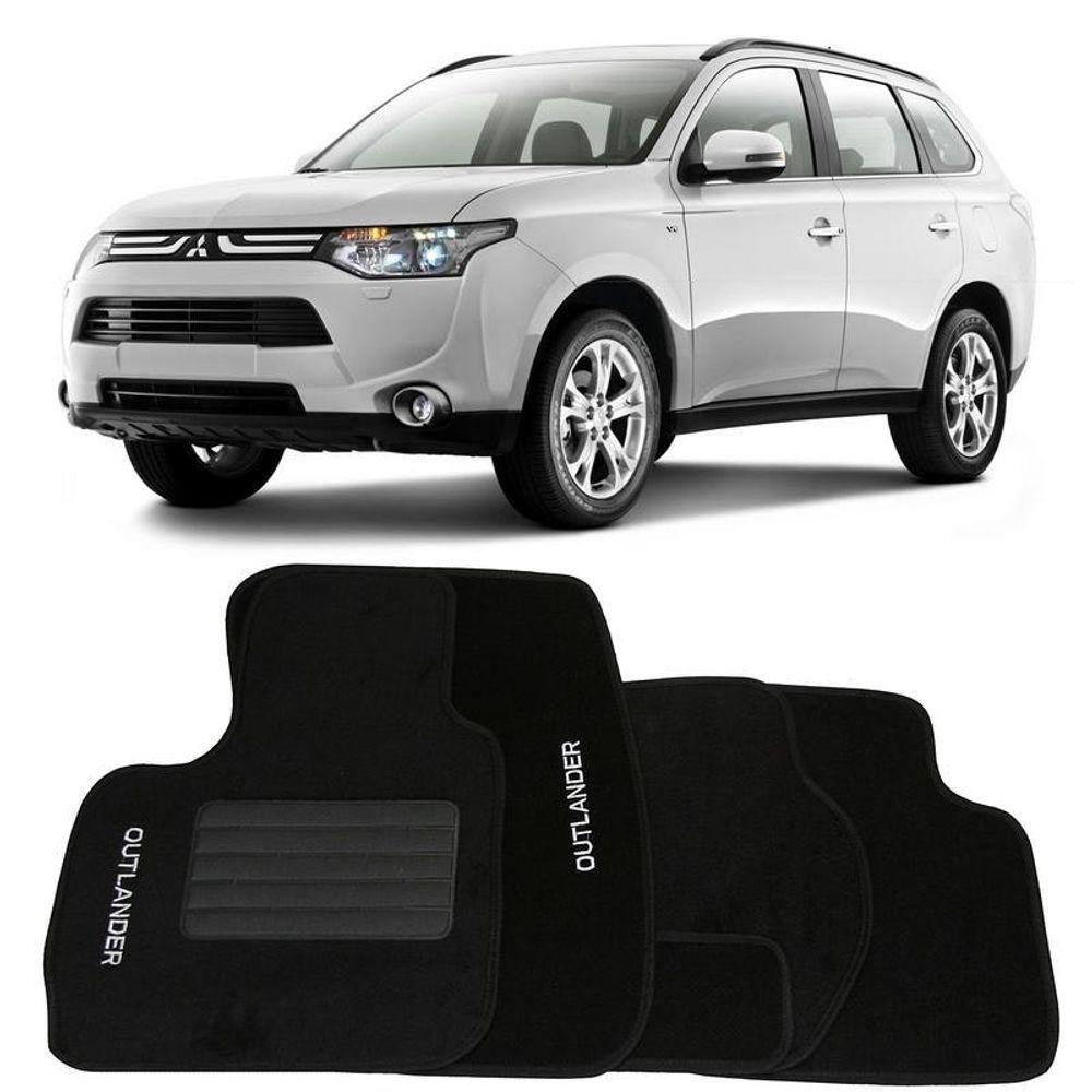 TAPETE CARPETE MITSUBISHI OUTLANDER 2008 A 2018 PRETO 5 PEÇAS