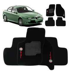 TAPETE CARPETE ALFA ROMEO 156 1997 A 2007 PRETO 4 PEÇAS