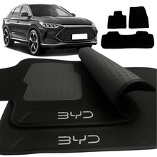 Carregar imagem no visualizador da galeria, TAPETE CARPETE BYD SONG PLUS 2023 A 2025 PRETO BORDADO 3 PEÇAS
