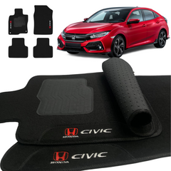 TAPETE CARPETE CIVIC 2017 A 2021 PRETO 4 PEÇAS