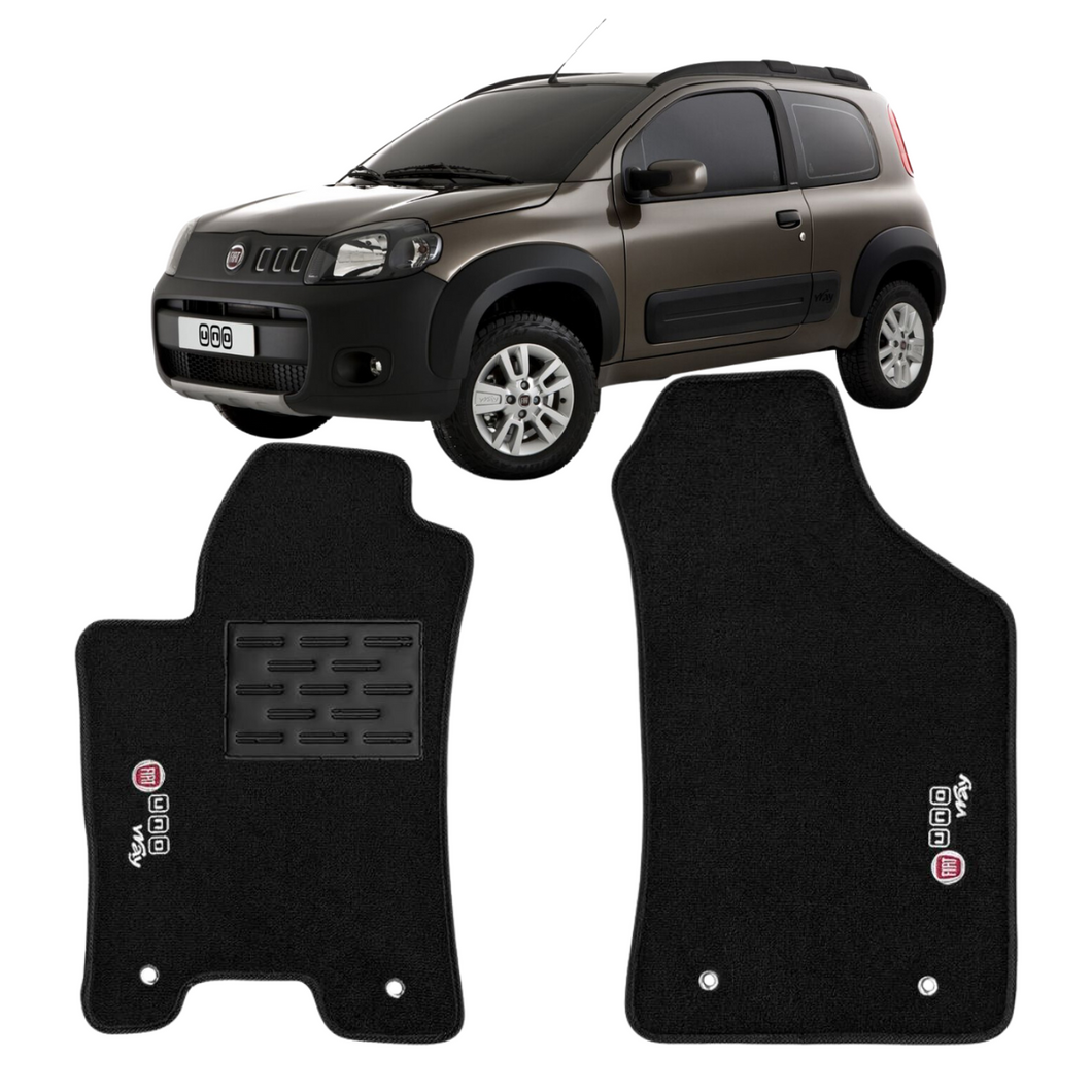 TAPETE CARPETE UNO WAY 2010 A 2021 PRETO 5 PEÇAS BORDADO