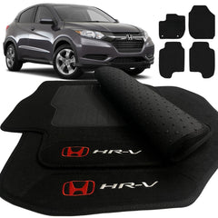 TAPETE CARPETE HRV 2015 A 2021 PRETO 4 PEÇAS