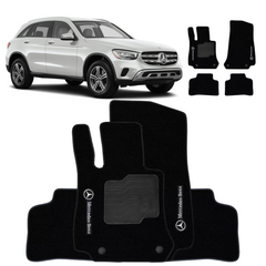 TAPETE CARPETE MERCEDES GLC 2015 A 2022 PRETO 4 PEÇAS