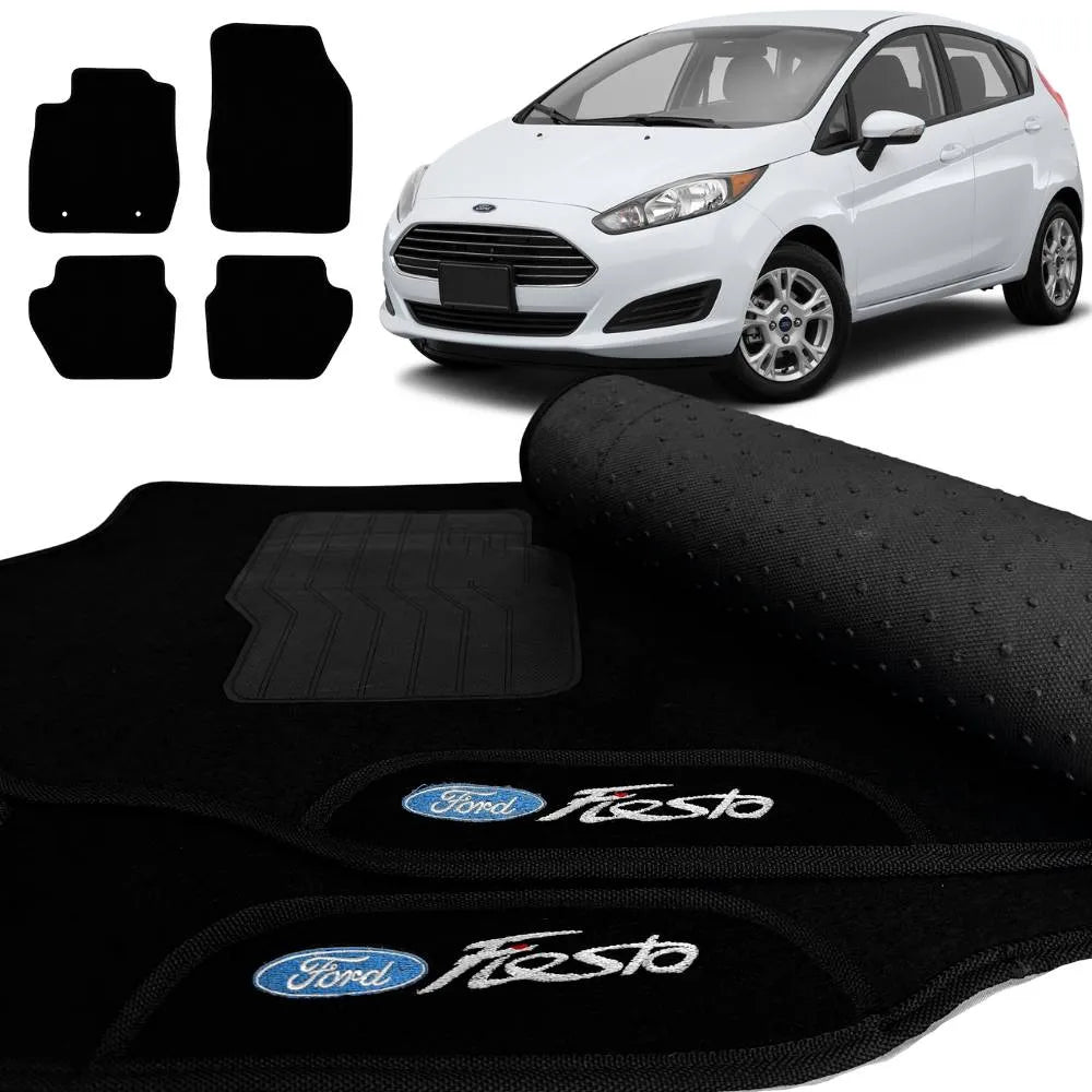 TAPETE CARPETE NEW FIESTA 2013 A 2019 PRETO 4 PEÇAS
