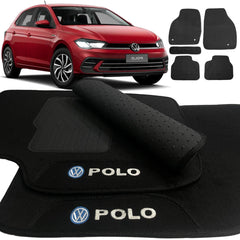 TAPETE CARPETE POLO 2018 A 2024 PRETO 5 PEÇAS