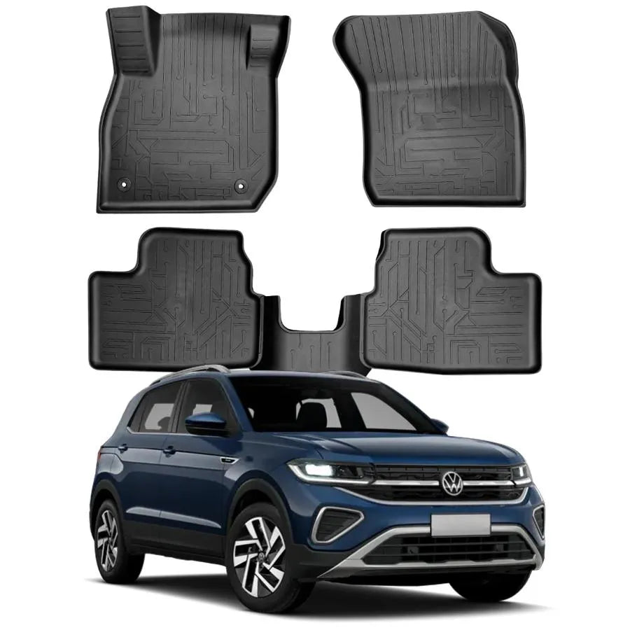 TAPETE BANDEJA T-CROSS 2018 A 2024 PRETO 5 PEÇAS