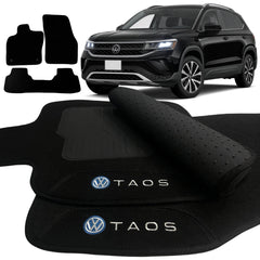 TAPETE CARPETE TAOS 2021 A 2024 PRETO 3 PEÇAS