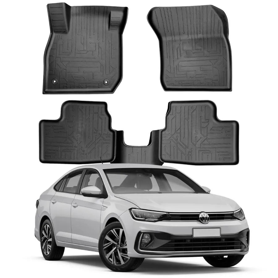 TAPETE BANDEJA VIRTUS 2018 A 2024 PRETO 5 PEÇAS