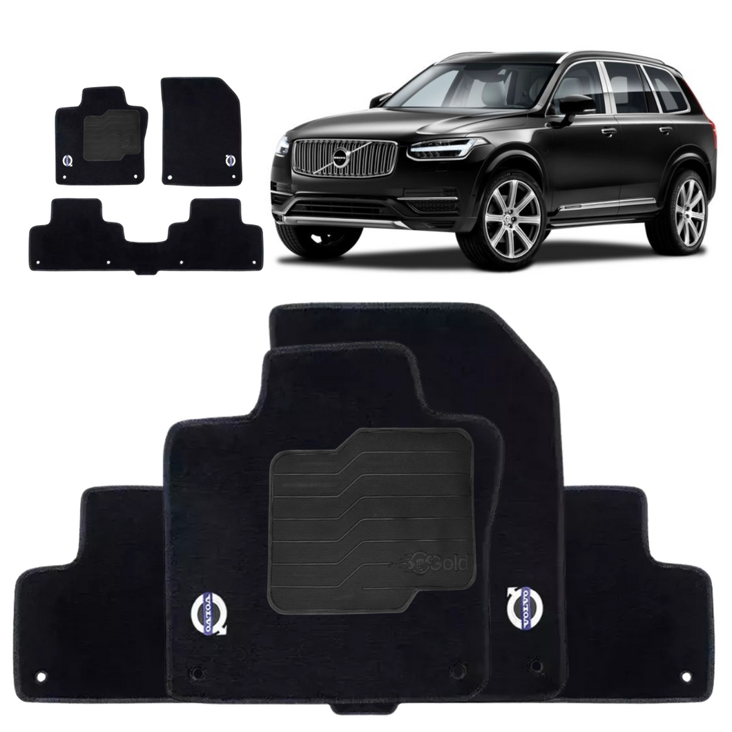 TAPETE CARPETE VOLVO XC90 2016 A 2022 PRETO 4 PEÇAS