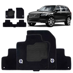 TAPETE CARPETE VOLVO XC90 2016 A 2022 PRETO 4 PEÇAS