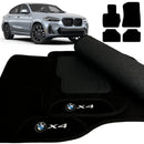 TAPETE CARPETE BMW X4 2019 A 2024 PRETO 4 PEÇAS