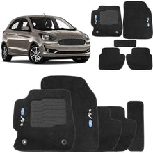 Carregar imagem no visualizador da galeria, TAPETE CARPETE FORD KA 2014 A 2021 PRETO BORDADO 5 PEÇAS
