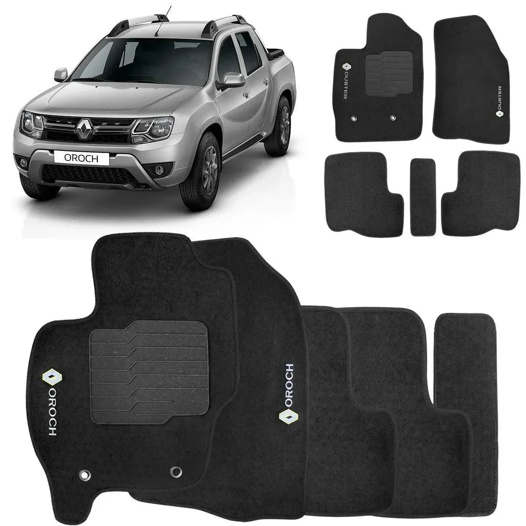 TAPETE CARPETE RENAULT OROCH 2020 A 2023 PRETO 5 PEÇAS