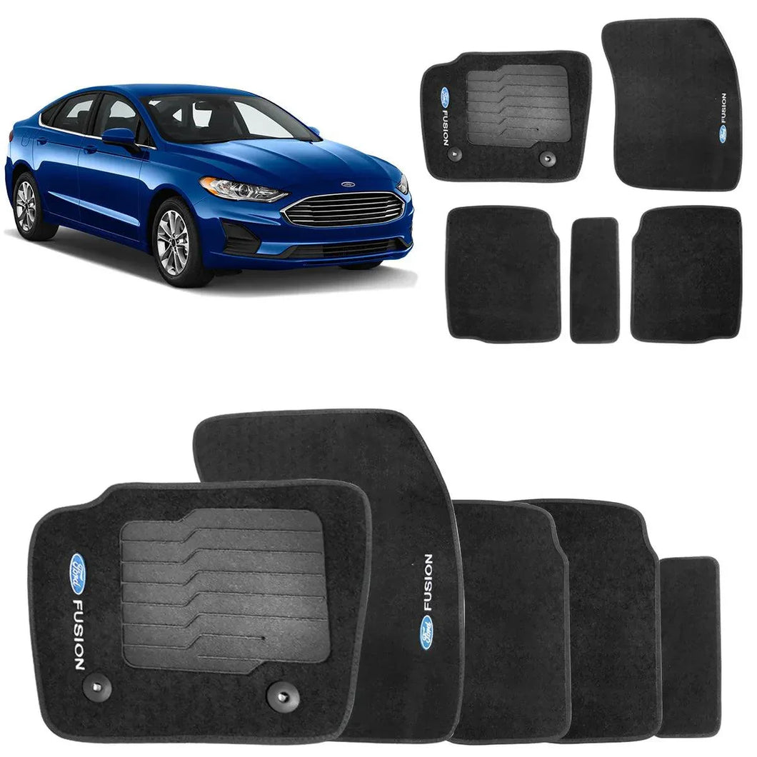 TAPETE CARPETE FORD FUSION 2013 A 2020 PRETO 5 PEÇAS