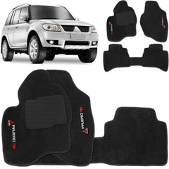 TAPETE CARPETE MITSUBISHI PAJERO TR4 2000 A 2014 PRETO 3 PEÇAS